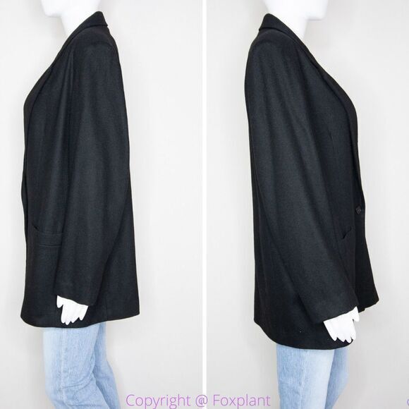 Vintage Dumas women's 100% Wool USA‎ made black blazer jacket, size 14 - Picture 12 of 16